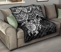 Pohnpei Polynesian Premium Quilt - Polynesian White Turtle - Polynesian Pride