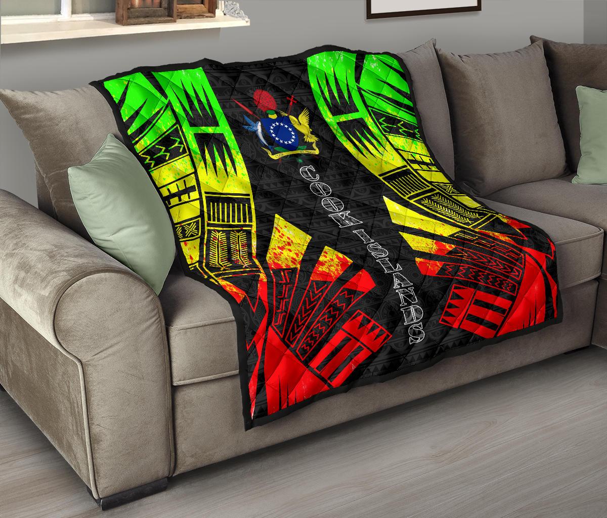 Cook Islands Premium Quilt - Cook Islands Polynesian Reggae Tattoo - Polynesian Pride