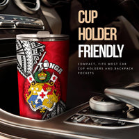 (Custom Personalised) Tonga Rugby Tumbler Polynesian Style Pinwheel - Custom Text and Number - Polynesian Pride