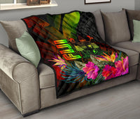 Fiji Polynesian Premium Quilt - Hibiscus and Banana Leaves - Polynesian Pride