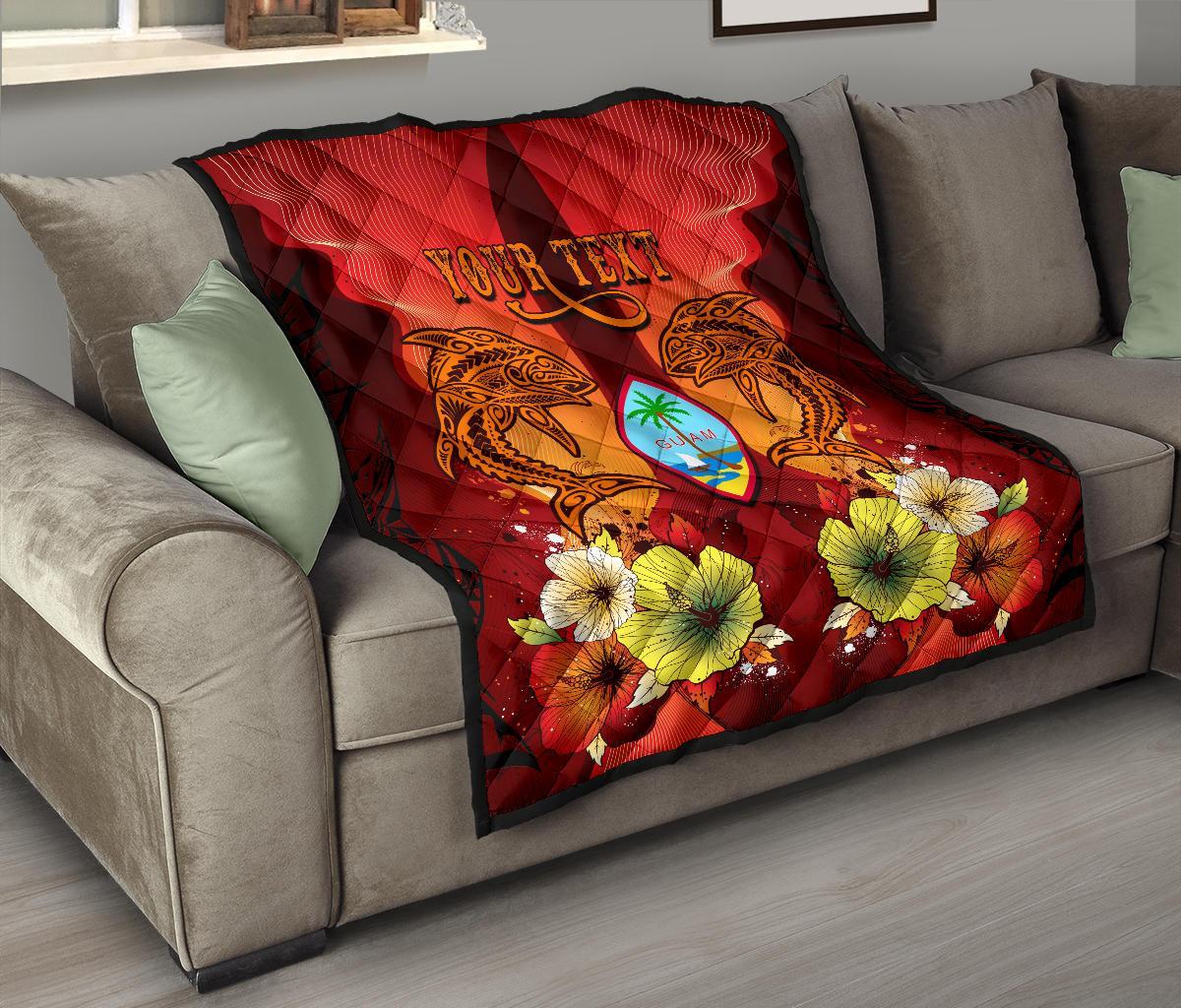 Guam Custom Personalised Premium Quilt - Tribal Tuna Fish - Polynesian Pride