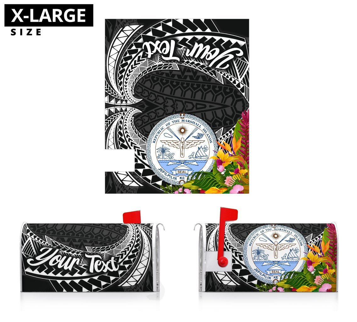 Marshall Islands Mailbox Cover - Custom Personalised Tropical Flowers Style - Polynesian Pride