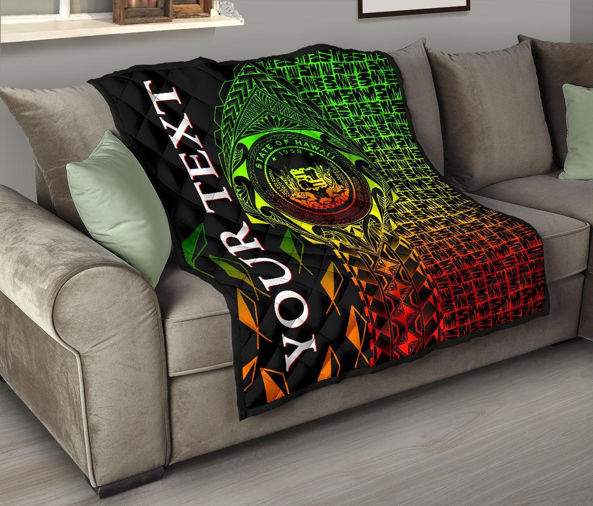 Hawaii Custom Personalised Premium Quilt - Hawaii Seal Rocket Style (Reggae) - Polynesian Pride