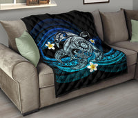 Hawaii Turtle Plumeria Polynesian Premium Quilt - Mela Style - Polynesian Pride