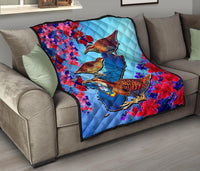 Guam Premium Quilt - KoKo Bird With Map - Polynesian Pride