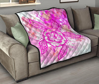 Hawaii Turtle Hibiscus Premium Quilt - Dreamy Style - AH - Polynesian Pride