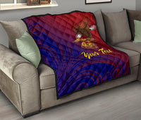 American Samoa Polynesian Custom Personalised Personalized Premium Quilt - Bald Eagle (Blue - Red) - Polynesian Pride