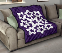 Hawaiian Premium Quilt Royal Pattern - Purple - A1 Style - Polynesian Pride