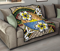 Hawaii Plumeria Pattern Limited Premium Quilt - Polynesian Pride