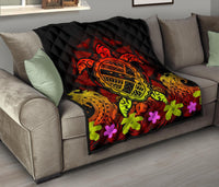 Hawaii Turtle Polynesian Red Premium Quilt - Kuly Style - Polynesian Pride