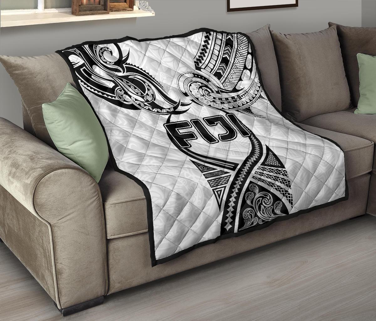 Fiji Rugby Premium Quilt Polynesian Waves Style - Polynesian Pride