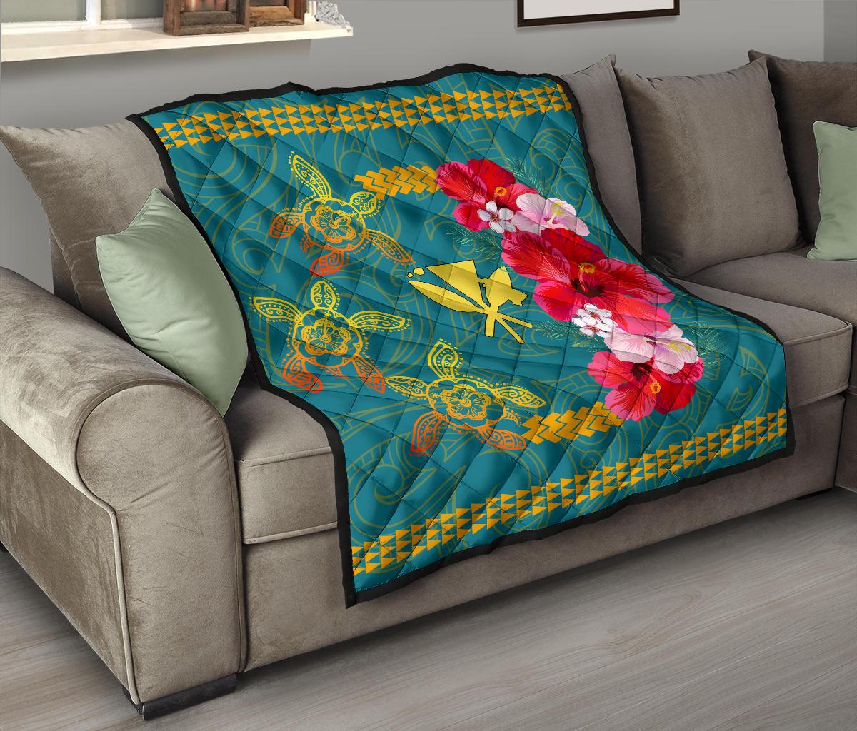 Hawaiian Turtle Tropical Polynesian - Premium Quilt - Azga Style - Polynesian Pride