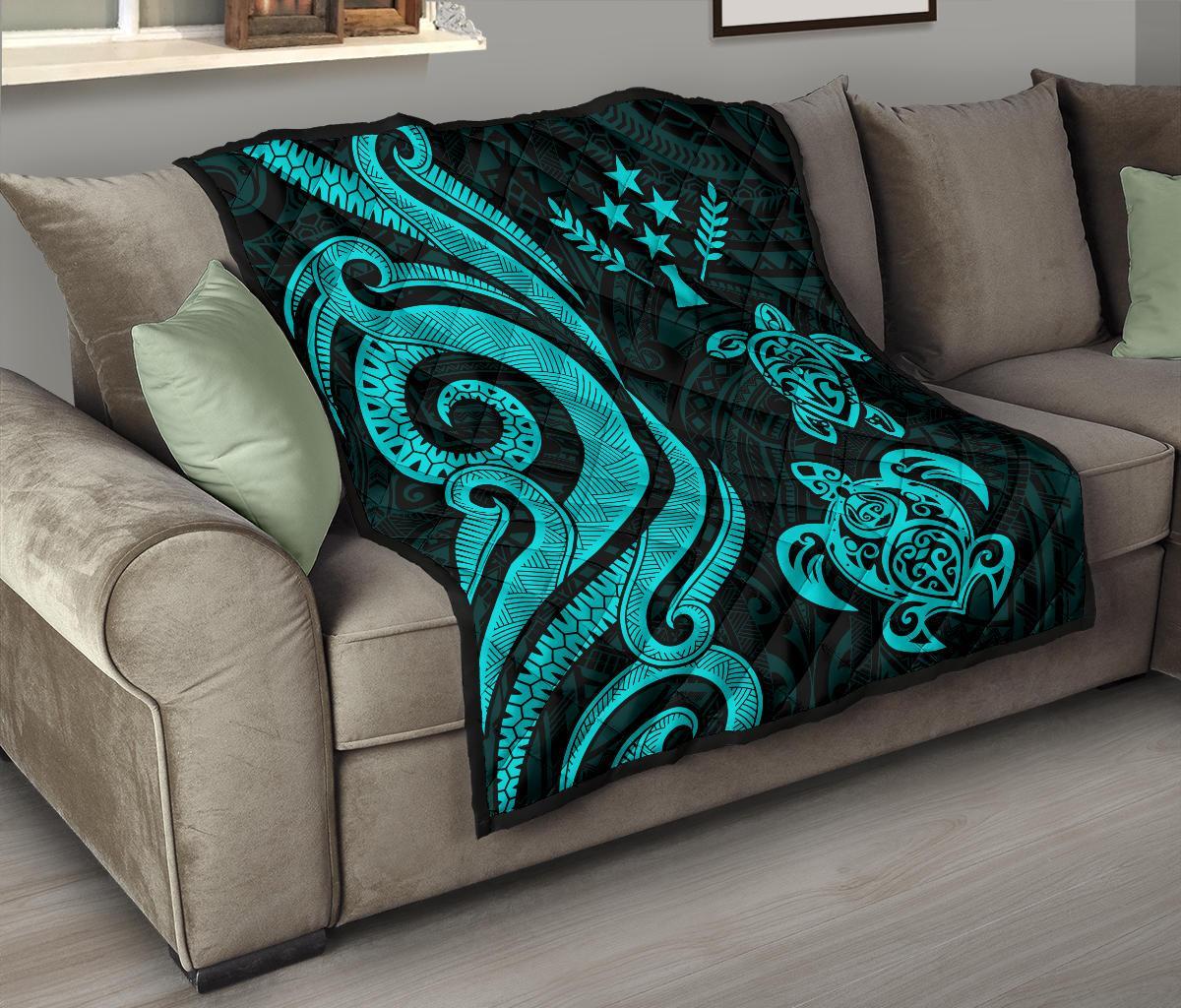 Kosrae Premium Quilt - Turquoise Tentacle Turtle - Polynesian Pride