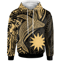 Nauru Hoodie Humpback Whale & Coat of Arms Gold Unisex Gold - Polynesian Pride