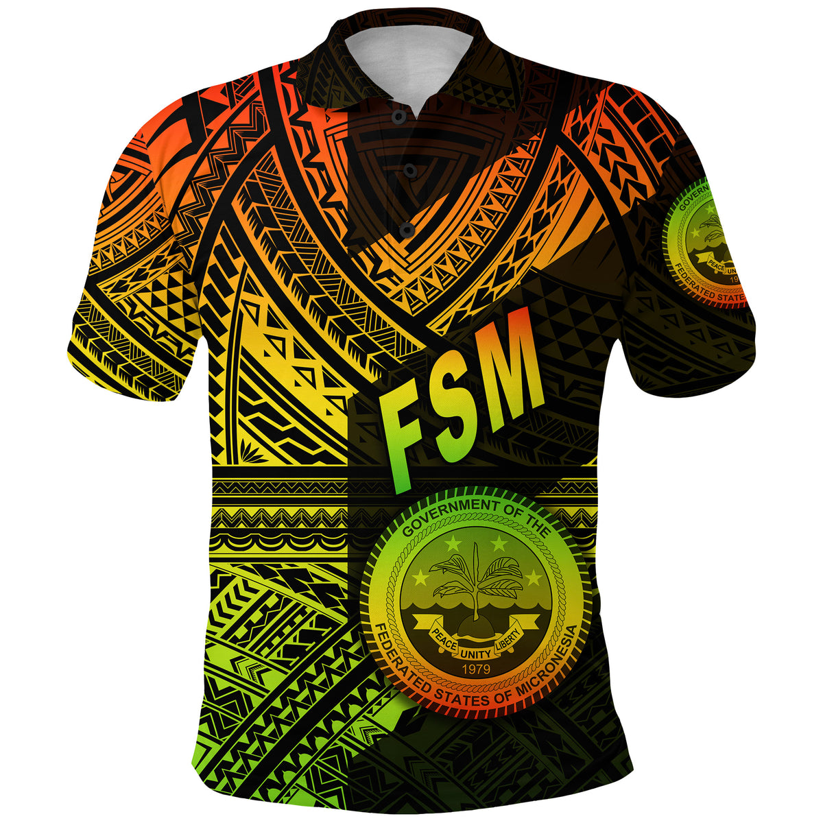 Custom Federated States of Micronesia Polo Shirt FSM Original Style Reggae LT8 - Polynesian Pride