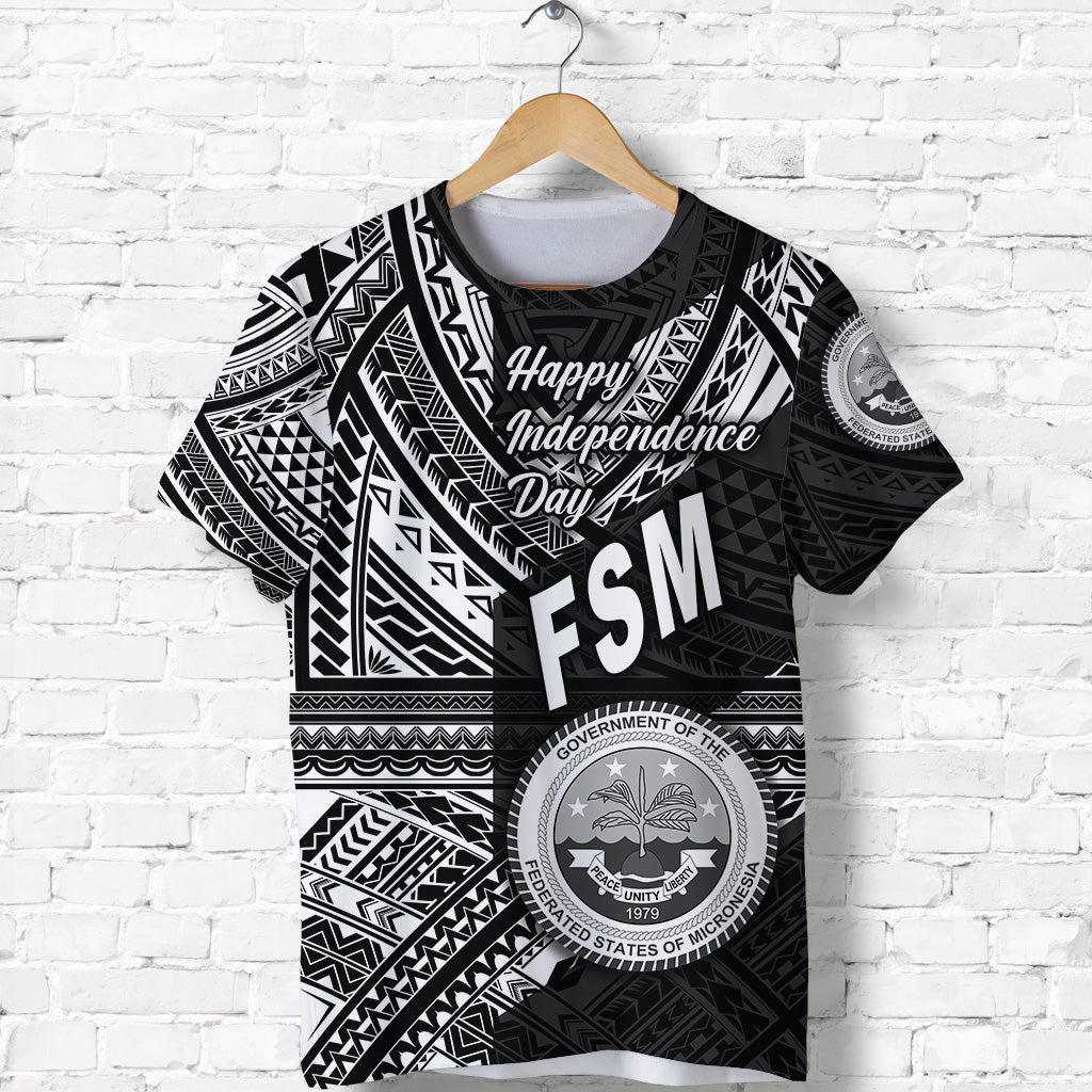 Federated States of Micronesia T Shirt FSM Happy Independence Day Original Vibes Black LT8 - Polynesian Pride