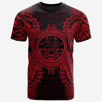 Federated States of Micronesian T Shirt FSM Seal Map Polynesian Tattoo Red Unisex Gold - Polynesian Pride