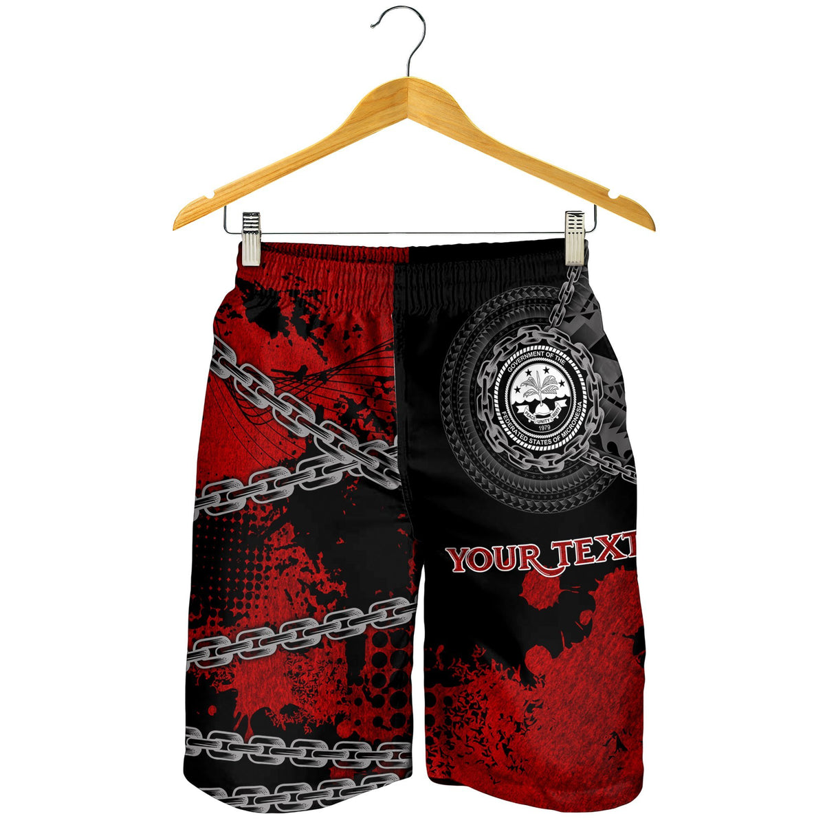 Federated States of Micronesia Polynesian Personalised Men's Shorts - Polynesian Chain Style - Polynesian Pride