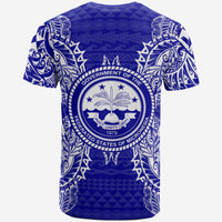 Federated States of Micronesian T Shirt F S M Seal Map Polynesian Tattoo Blue - Polynesian Pride
