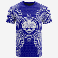 Federated States of Micronesian T Shirt F S M Seal Map Polynesian Tattoo Blue Unisex Blue - Polynesian Pride