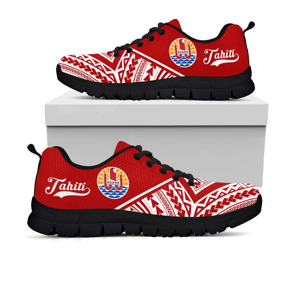 Tahiti Sneakers - Tahiti Flag Polynesian Tattoo 2nd Ver Unisex White - Polynesian Pride