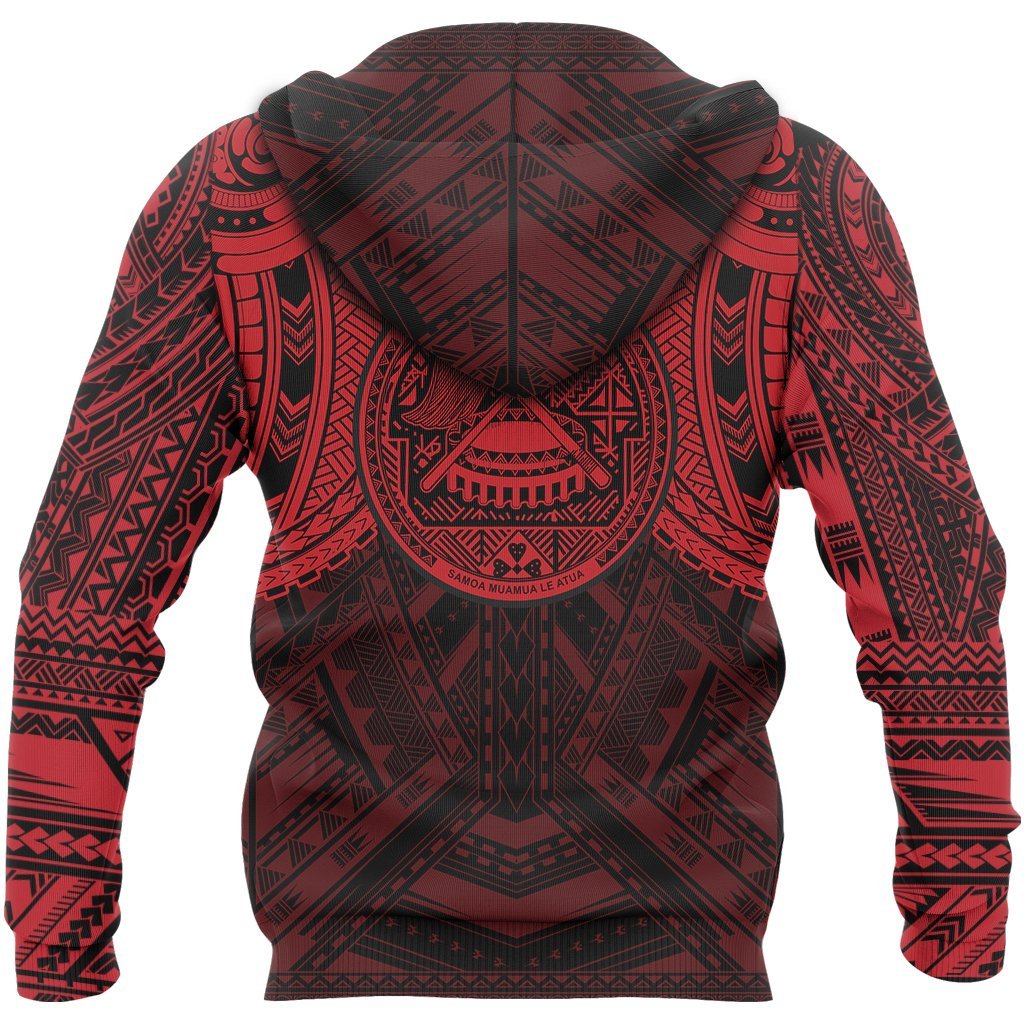 American Samoa Spirit Hoodie Samoa Polynesian Tattoo Red A16 - Polynesian Pride