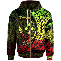 Kosrae State Zip Hoodie Reggae Wings Style Unisex Black - Polynesian Pride