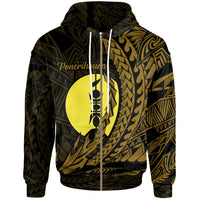 New Caledonia Zip Hoodie Ponerihouen Wings Style Unisex Black - Polynesian Pride