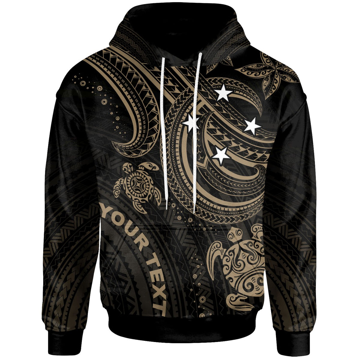 Federated States of Micronesia Custom Hoodie Gold Turtle Unisex Gold - Polynesian Pride