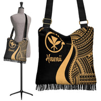 Hawaii Boho Handbag - Gold Polynesian Tentacle Tribal Pattern - Polynesian Pride