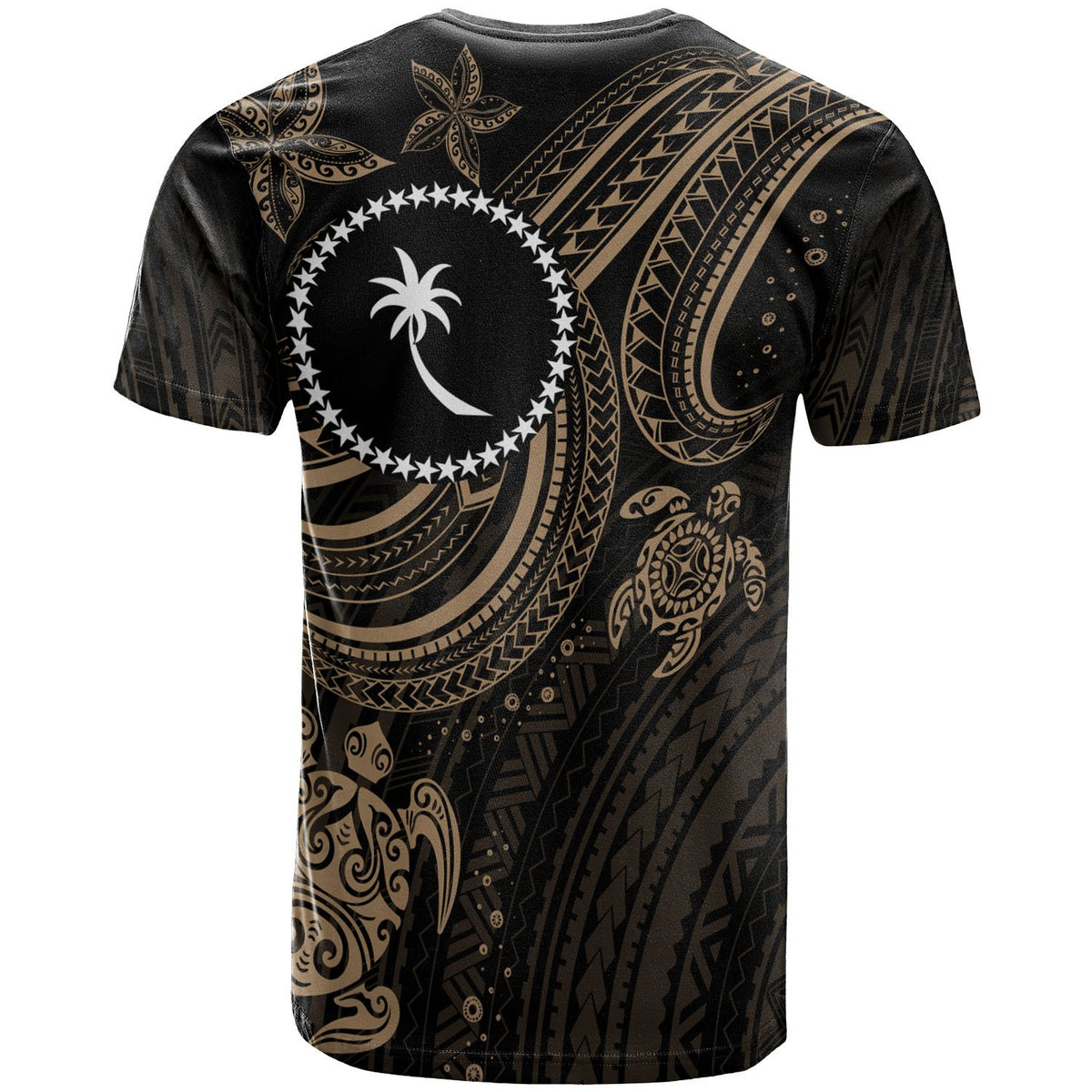 Chuuk Custom T Shirt Gold Turtle - Polynesian Pride