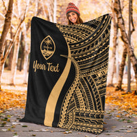 Guam Custom Personalised Premium Blanket - Gold Polynesian Tentacle Tribal Pattern - Polynesian Pride