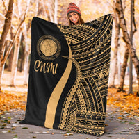 Northern Mariana Islands Premium Blanket - Gold Polynesian Tentacle Tribal Pattern - Polynesian Pride