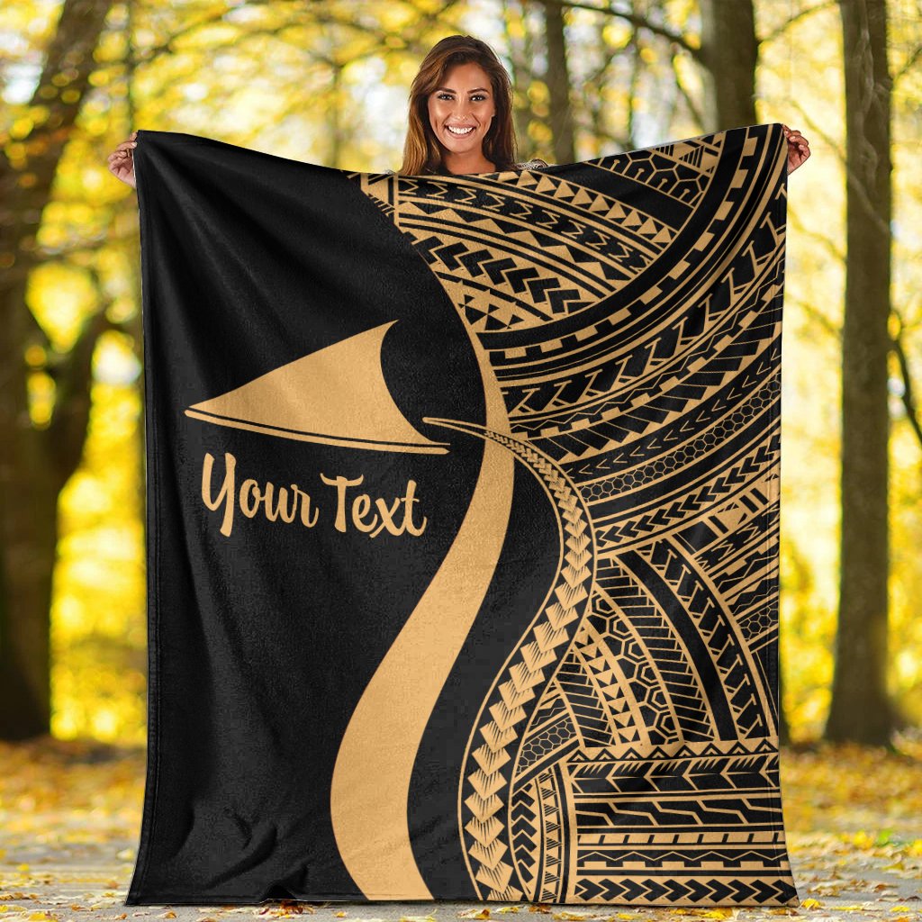 Tokelau Custom Personalised Premium Blanket - Gold Polynesian Tentacle Tribal Pattern - Polynesian Pride