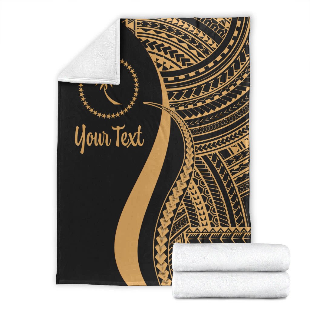 Chuuk Custom Personalised Premium Blanket - Gold Polynesian Tentacle Tribal Pattern - Polynesian Pride