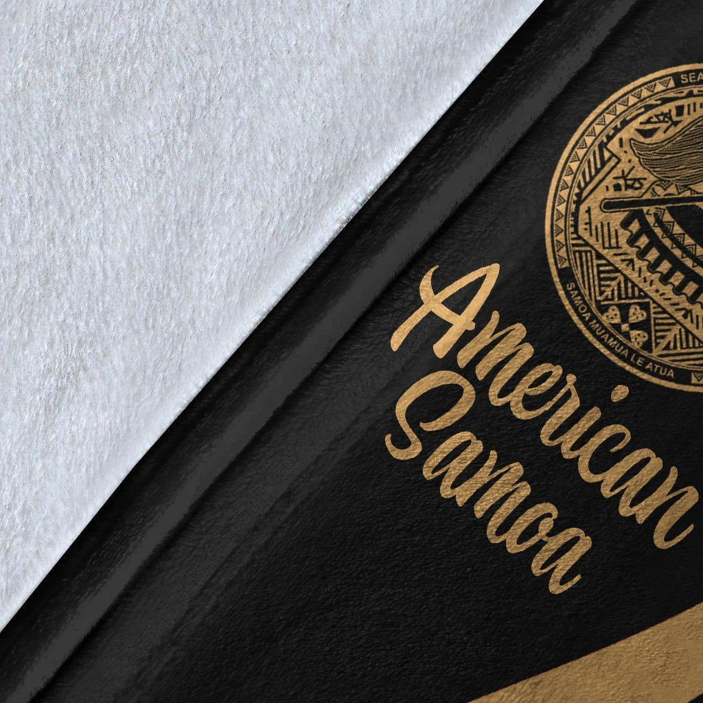 American Samoa Premium Blanket - Gold Polynesian Tentacle Tribal Pattern - Polynesian Pride