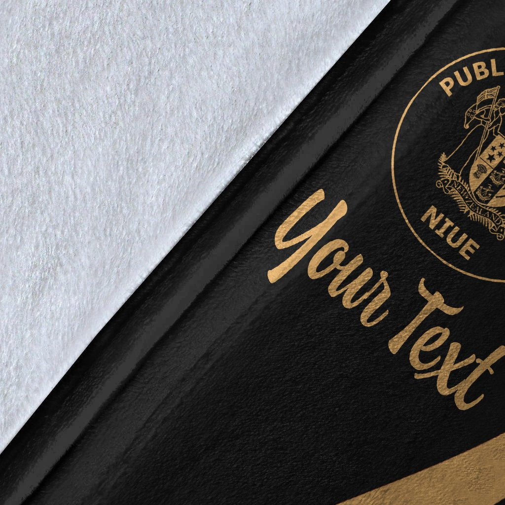 Niue Custom Personalised Premium Blanket - Gold Polynesian Tentacle Tribal Pattern - Polynesian Pride