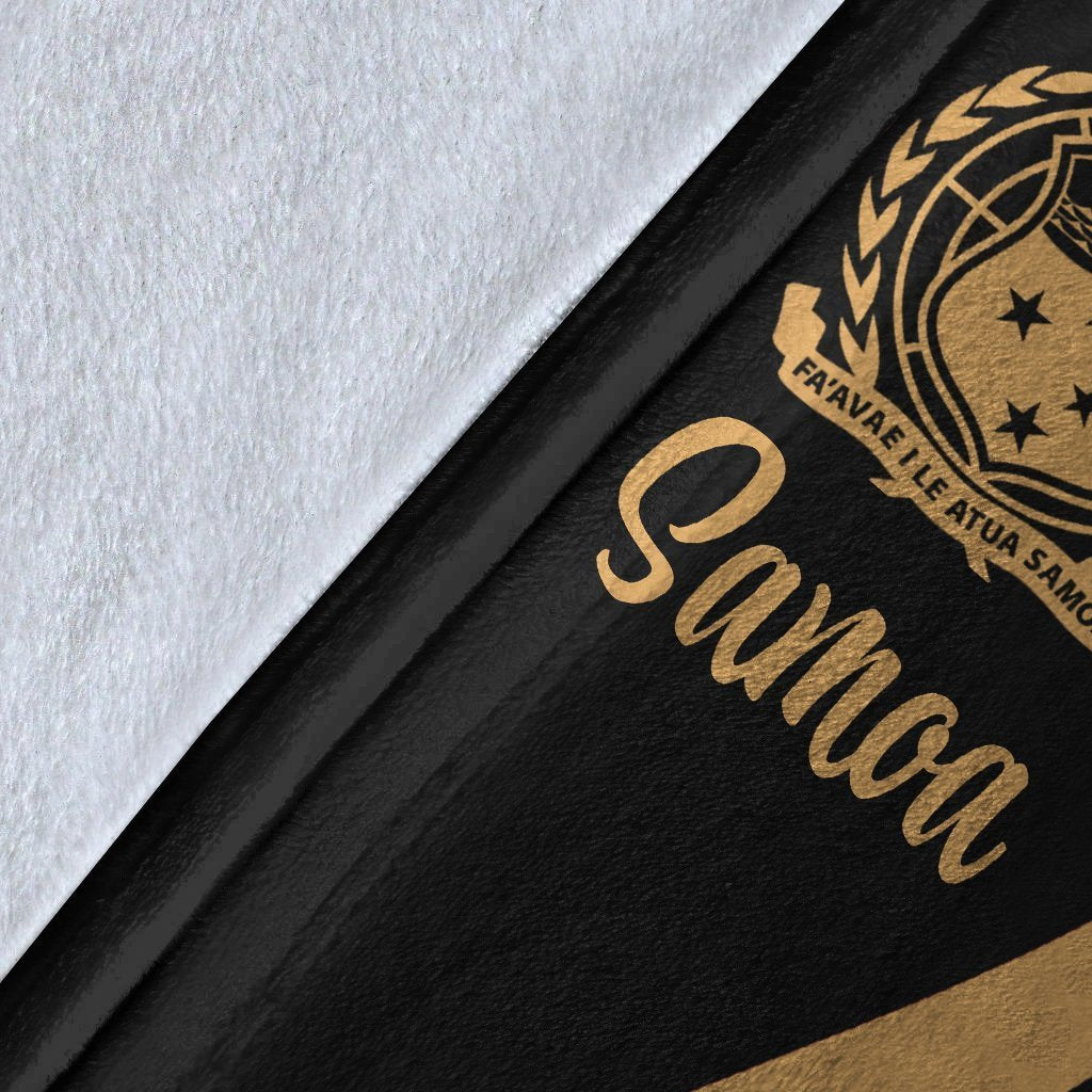 Samoa Premium Blanket - Gold Polynesian Tentacle Tribal Pattern - Polynesian Pride