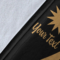 Nauru Custom Personalised Premium Blanket - Gold Polynesian Tentacle Tribal Pattern - Polynesian Pride