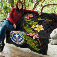 Northern Mariana Islands Polynesian Custom Personalised Quilt - Plumeria Tribal - Polynesian Pride