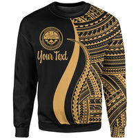 Federated States of Micronesia Custom Personalised Sweatshirt - Gold Polynesian Tentacle Tribal Pattern Unisex Gold - Polynesian Pride