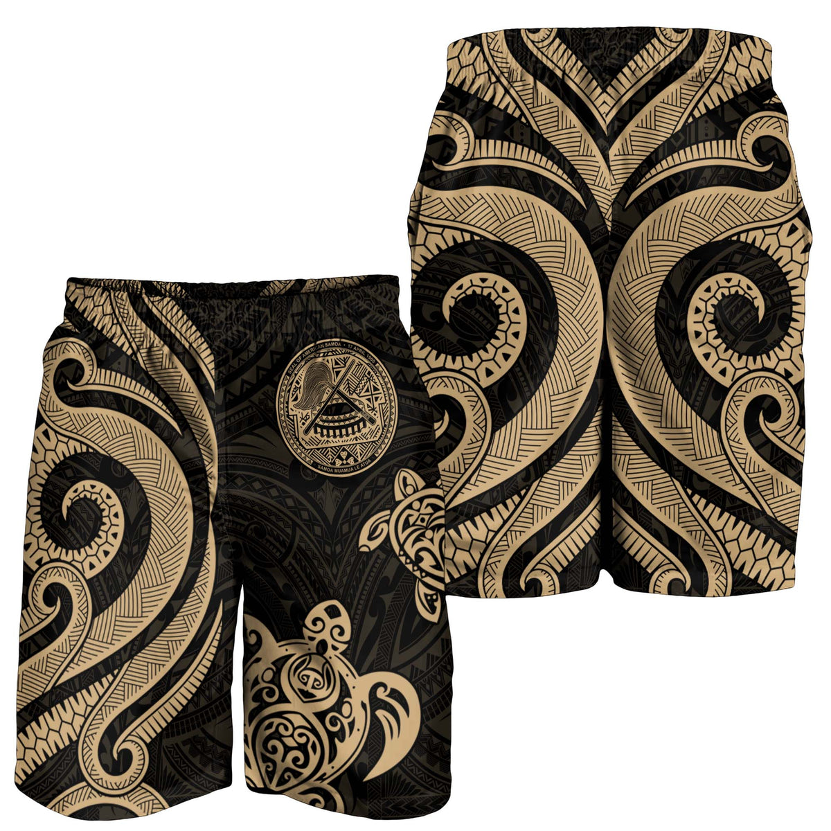 American Samoa Men's Short - Gold Tentacle Turtle - Polynesian Pride