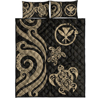 Hawaii Quilt Bed Set - Gold Tentacle Turtle - Polynesian Pride