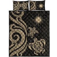 Marshall Islands Quilt Bed Set - Gold Tentacle Turtle - Polynesian Pride