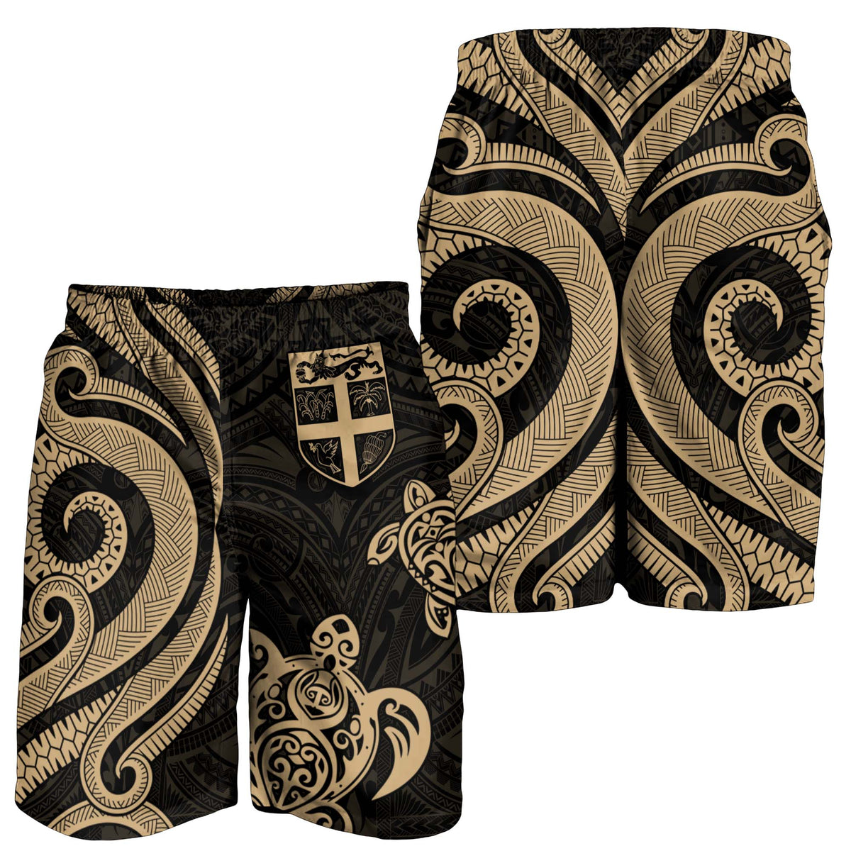 Fiji Men's Short - Gold Tentacle Turtle - Polynesian Pride