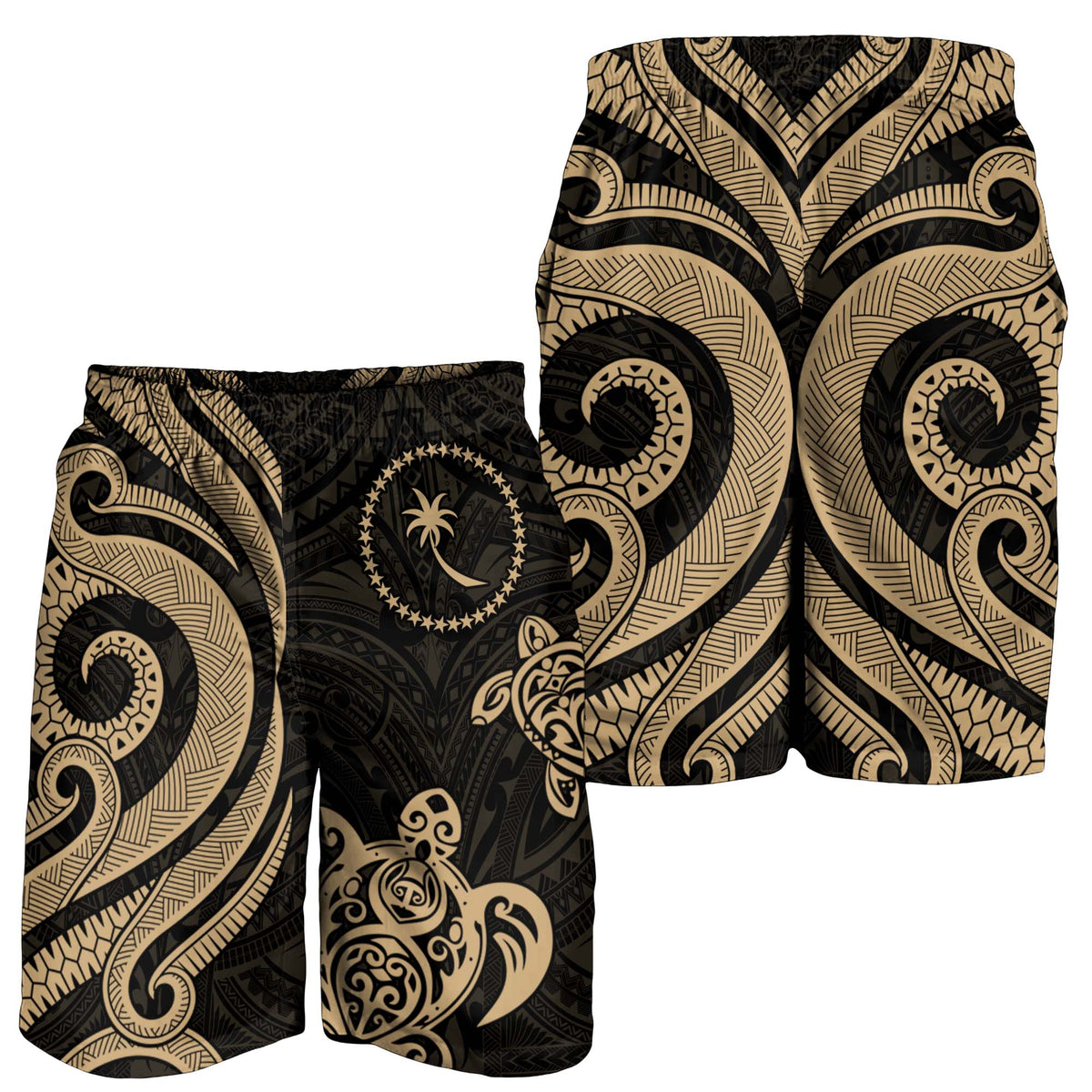 Chuuk Men's Short - Gold Tentacle Turtle - Polynesian Pride