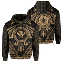 Polynesian Kakau Kanaka Turtle Map Hawaii Zip Hoodie Circle Style Gold Unisex Gold - Polynesian Pride