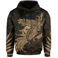 Polynesian Tropic Hula Girl Hibiscus Hawaii Hoodie Gold - Polynesian Pride