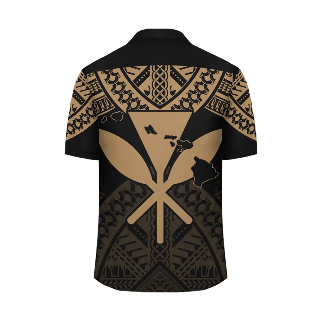 Hawaii Polynesian Limited Hawaiian Shirt - Tab Style Gold - AH - Polynesian Pride