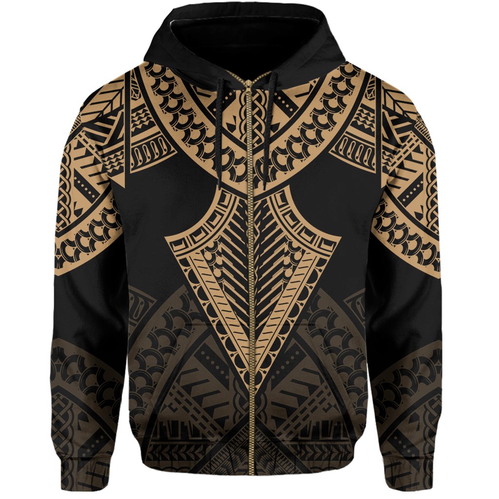 Hawaii Polynesian Hoodie Limited (Zip up) Tab Style Gold - Polynesian Pride